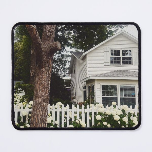 Item preview, hydrangea bushes and a little white cottage designed and sold by pomspice08.