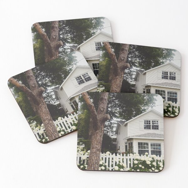 Item preview, hydrangea bushes and a little white cottage  designed and sold by pomspice08.