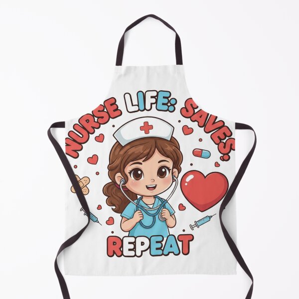 Item preview, Nurse Life Saves Repeat – Cute Nurse Cartoon Design for Healthcare Workers & Medical Gifts designed and sold by YK SHOP.