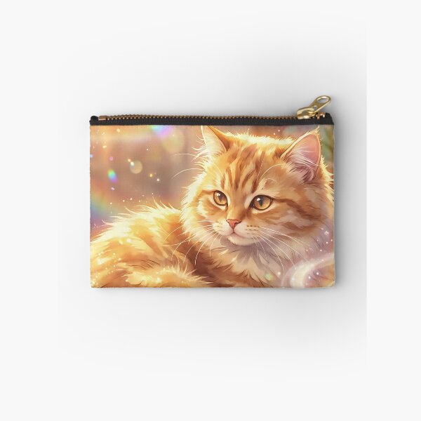 Item preview, Cozy Ginger Cat With Teacup Magical Rainbow Light designed and sold by DigitalAnnaBanana.