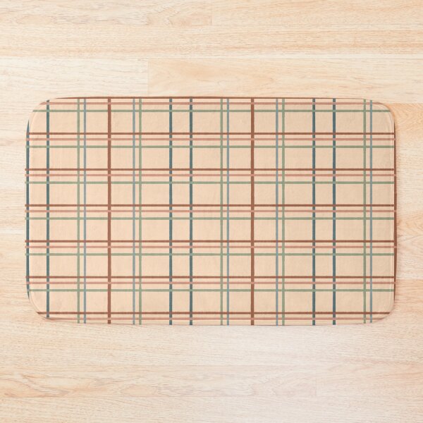 Item preview, Rustic Windowpane Plaid - Peach Rust Slate Sage Blue designed and sold by FoxfireAndCo.