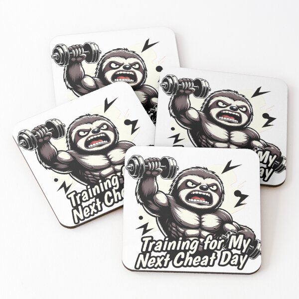 Item preview, Muscular Gym Sloth Lifting Weights Funny Illustration designed and sold by LowBattery Social Club.