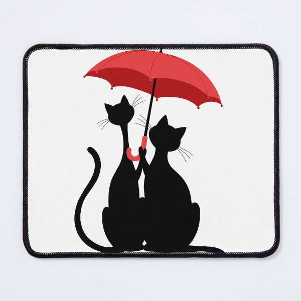 Item preview, T-shirt cats under umbrellas designed and sold by Loves4paws.