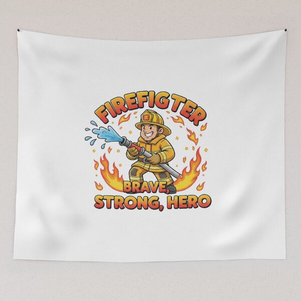 Item preview, Firefighter Brave Strong Hero – Cute Firefighter Cartoon Design for First Responders designed and sold by YK SHOP.