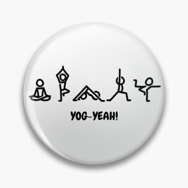 Item preview, Funny Yoga Gym Pun - Yog-Yeah Minimalist Stick Figure Doodle designed and sold by QuietRepClub.