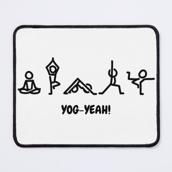 Item preview, Funny Yoga Gym Pun - Yog-Yeah Minimalist Stick Figure Doodle designed and sold by QuietRepClub.