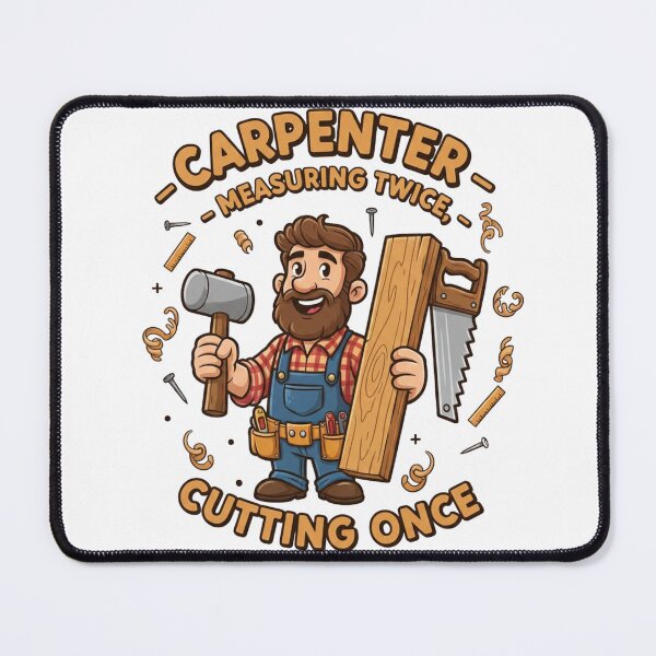 Item preview, Carpenter Measuring Twice Cutting Once T-Shirt, Woodworking Gift, Handyman Graphic Tee designed and sold by YK SHOP.