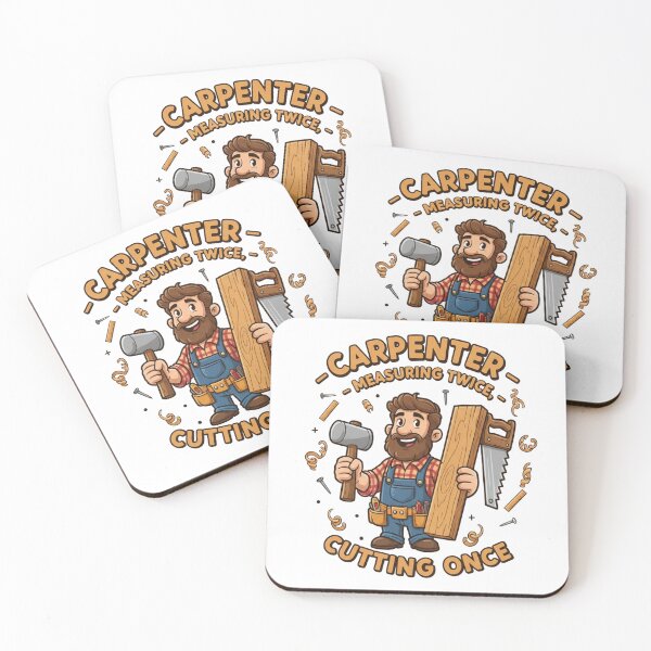 Item preview, Carpenter Measuring Twice Cutting Once T-Shirt, Woodworking Gift, Handyman Graphic Tee designed and sold by YK SHOP.