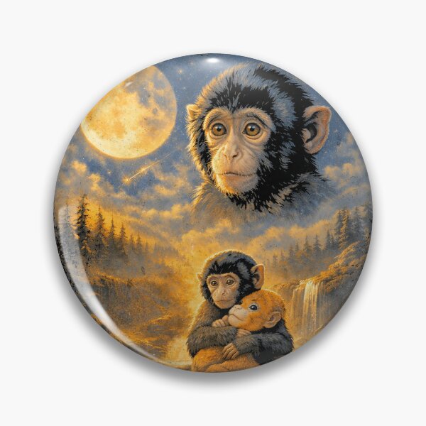 Item preview, Punch Monkey Moon 90s Retro Animal Vintage designed and sold by IdealDo.