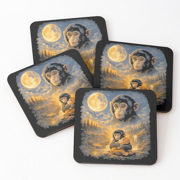 Item preview, Punch Monkey Moon 90s Retro Animal Vintage designed and sold by IdealDo.