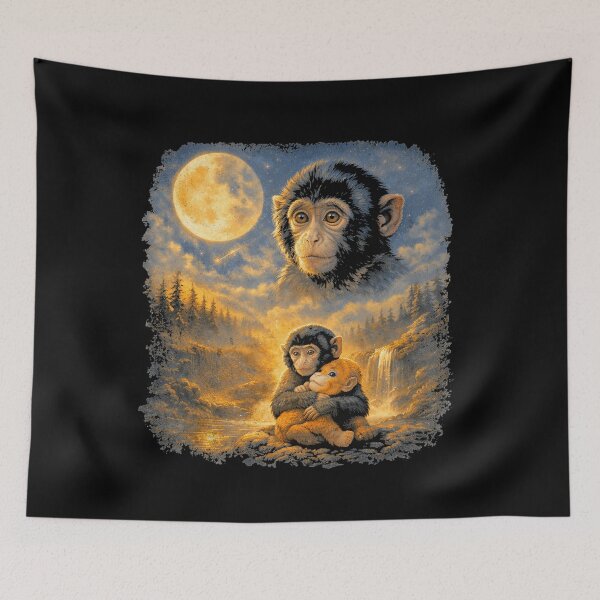 Item preview, Punch Monkey Moon 90s Retro Animal Vintage designed and sold by IdealDo.