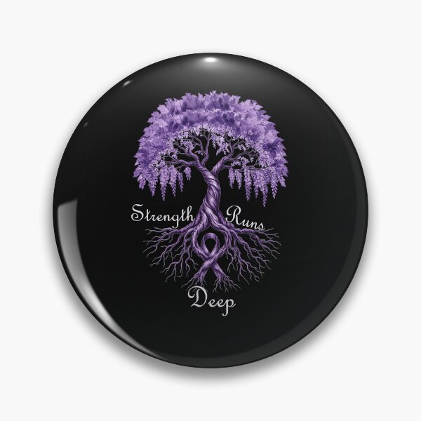 Item preview, Strength Runs Deep Purple Ribbon Tree of Life Awareness designed and sold by tamdevo1.