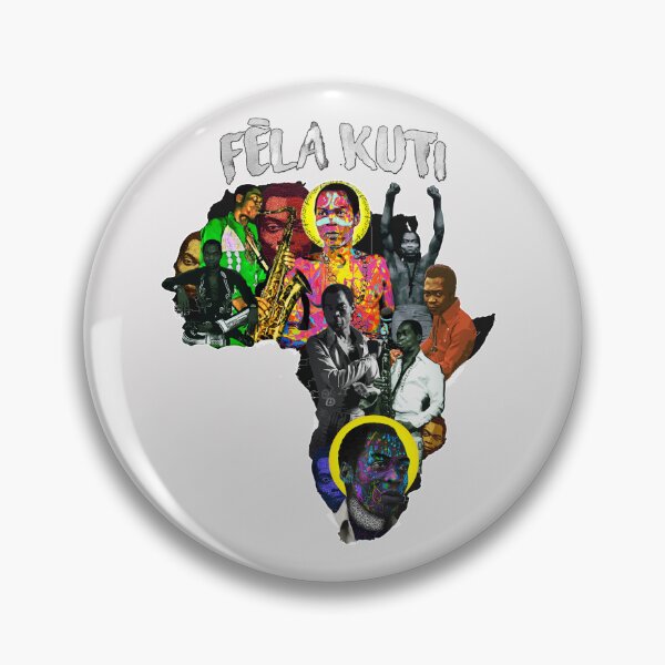 Item preview, Fela Kuti - Pan-African map collage designed and sold by Youngkev-arts.
