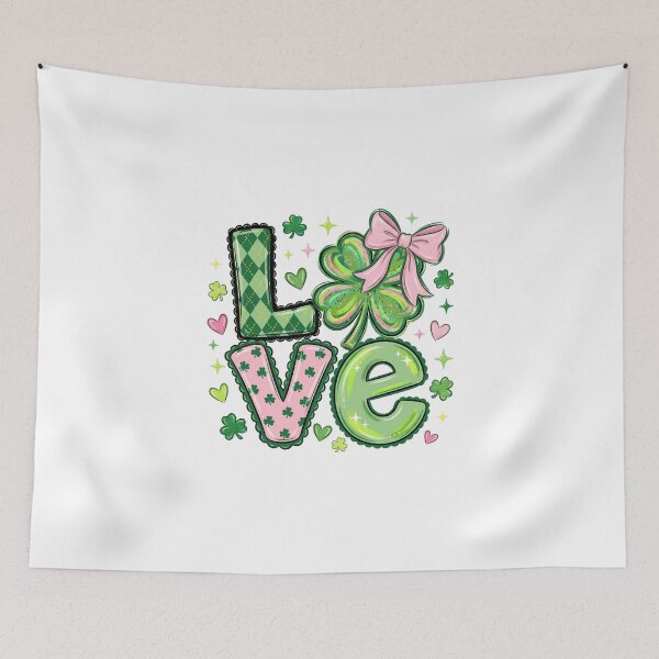 Item preview, LOVE – Cute Shamrock & Hearts St. Patrick’s Day Design designed and sold by Saxon Designs.