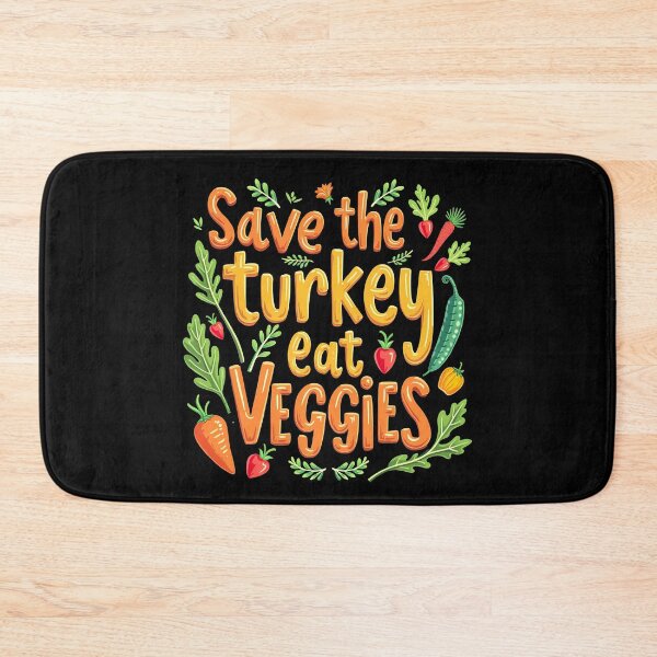 Item preview, Save the Turkey Eat Veggies – Funny Vegetarian Thanksgiving Design designed and sold by CyfroweMysli.
