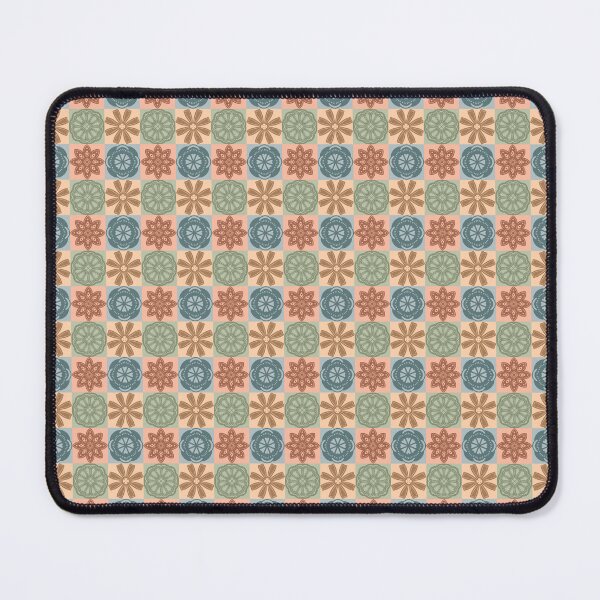 Item preview, Woodblock Stamped Flower Quilt - Checkers designed and sold by FoxfireAndCo.