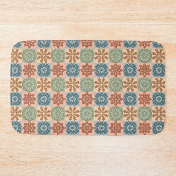 Item preview, Woodblock Stamped Flower Quilt - Checkers  designed and sold by FoxfireAndCo.