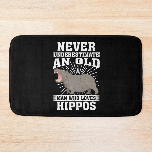 Item preview, Never Underestimate An Old Man Who Loves Hippos  designed and sold by CosmoKitsch.