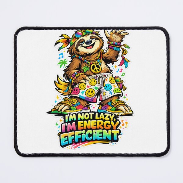 Item preview, ’m Not Lazy I’m Energy Efficient Groovy Sloth designed and sold by RetroRespect.
