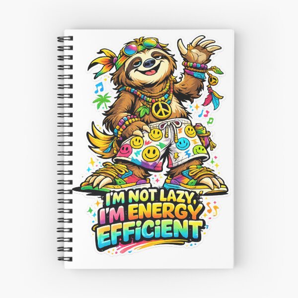 Item preview, ’m Not Lazy I’m Energy Efficient Groovy Sloth designed and sold by RetroRespect.