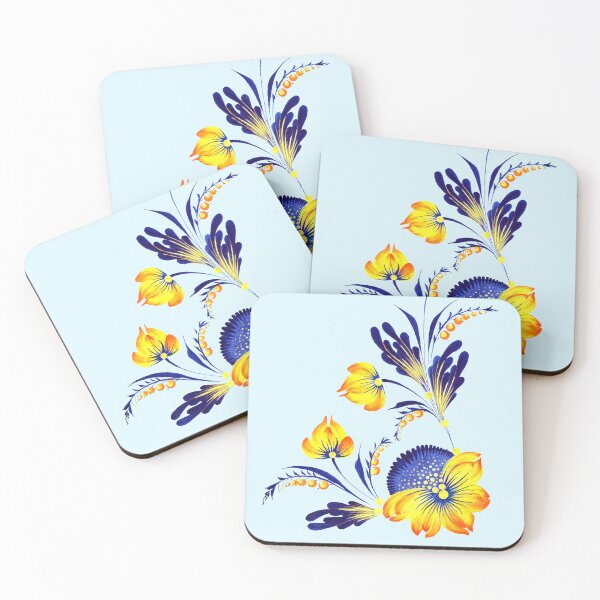 Item preview, Ukrainian art Petrykivka Ukrainian yellow-blue flower branch designed and sold by Sunflower-7.
