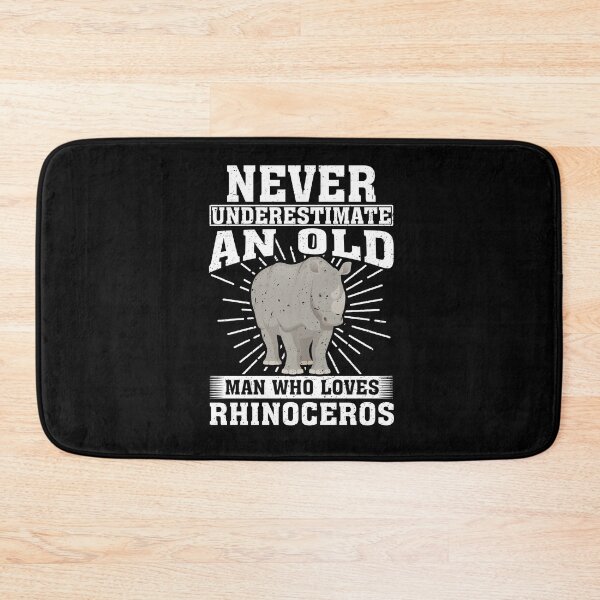 Item preview, Never Underestimate An Old Man Who Loves Rhinoceros  designed and sold by CosmoKitsch.