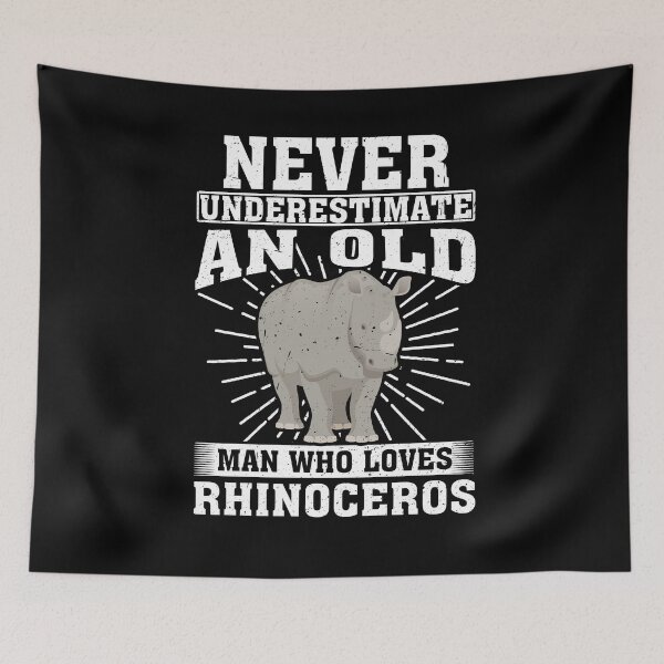 Item preview, Never Underestimate An Old Man Who Loves Rhinoceros  designed and sold by CosmoKitsch.