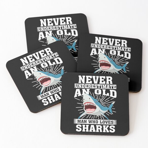 Item preview, Never Underestimate An Old Man Who Loves Sharks  designed and sold by CosmoKitsch.