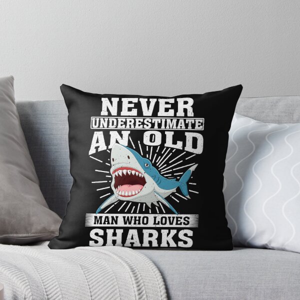 Item preview, Never Underestimate An Old Man Who Loves Sharks  designed and sold by CosmoKitsch.