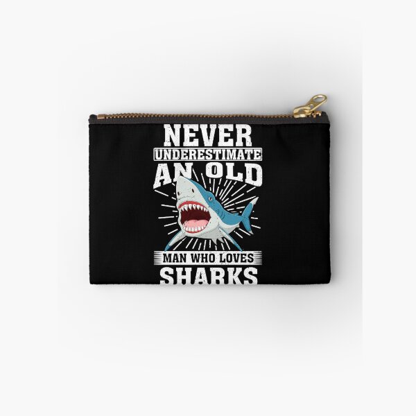 Item preview, Never Underestimate An Old Man Who Loves Sharks  designed and sold by CosmoKitsch.