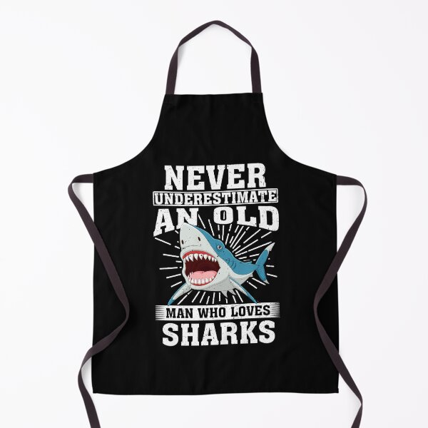 Item preview, Never Underestimate An Old Man Who Loves Sharks  designed and sold by CosmoKitsch.