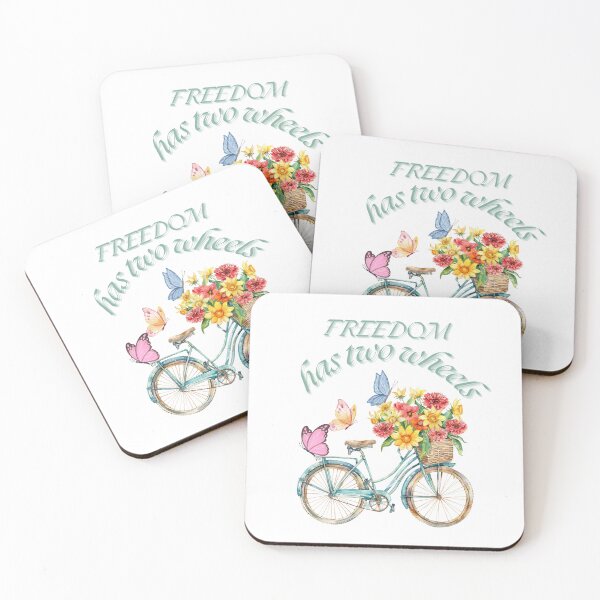 Artikelvorschau, Freedom Has Two Wheels - Vintage Floral Bicycle Watercolor art. entworfen und verkauft von LunaPrintCo.