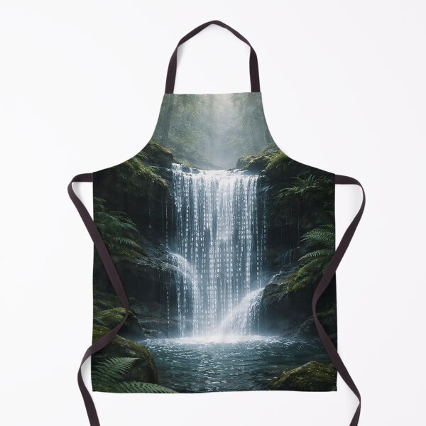 Item preview, Binary Code Forest Waterfall - Surreal Tech Nature Wall Art designed and sold by LuxeBuzz.