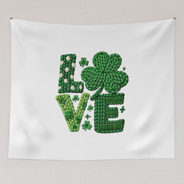 Item preview, LOVE – Yarn‑Textured St. Patrick’s Day Design designed and sold by Saxon Designs.