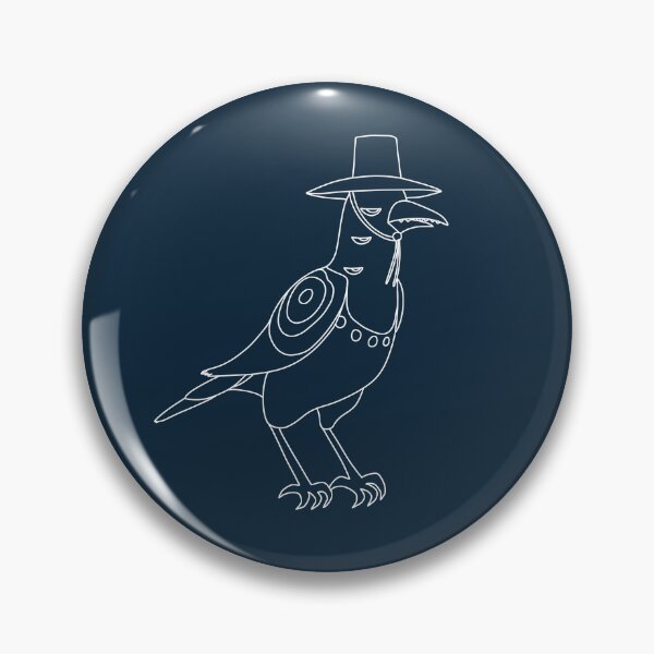 Item preview, Sus Bird in Hat Outline White designed and sold by Thewoodsycrafter.