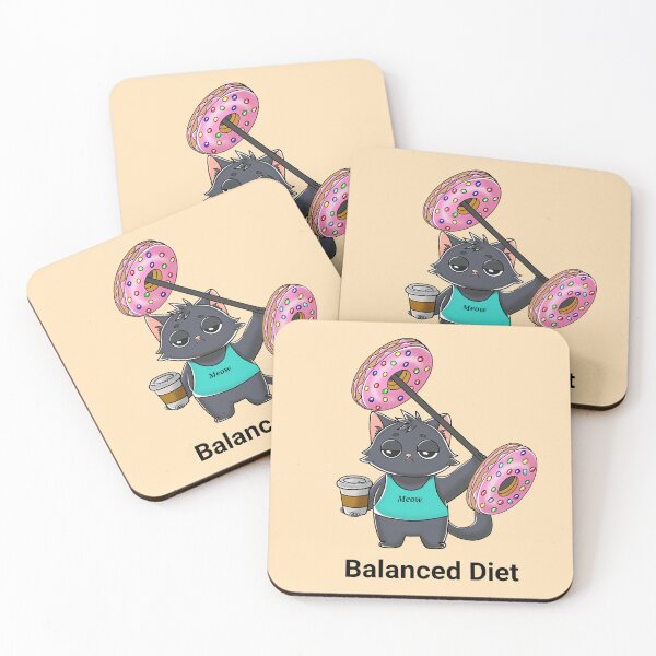 Item preview, Balanced Diet Cat – Funny Gym Donut Workout Design designed and sold by BlackCat Vibe.