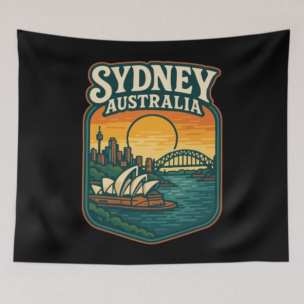 Item preview, Sydney Opera House Australia Vintage Travel designed and sold by TomFrontierArt.