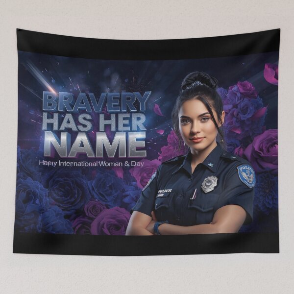 Item preview, Bravery Has Her Name – Female Police Officer Pride Design designed and sold by YourTrendyTees.