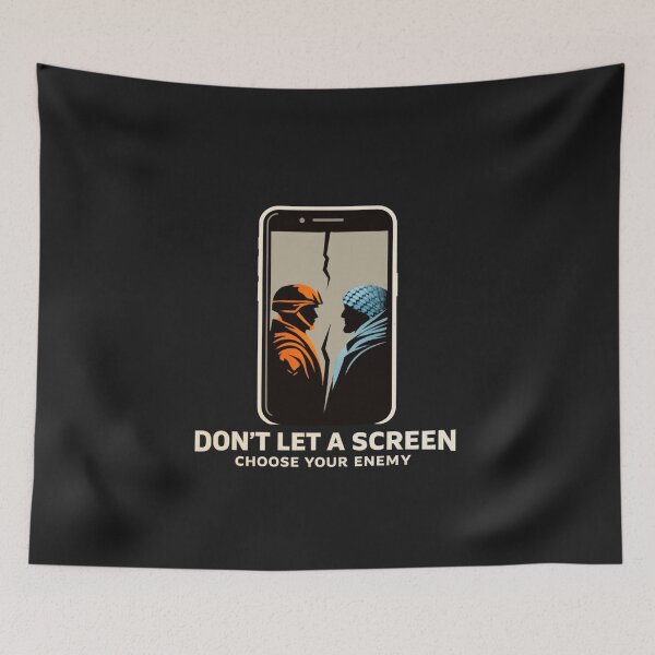 Item preview, Don’t Let a Screen Choose Your Enemy – Minimalist Media Awareness T-Shirt designed and sold by Sanctum Icons.