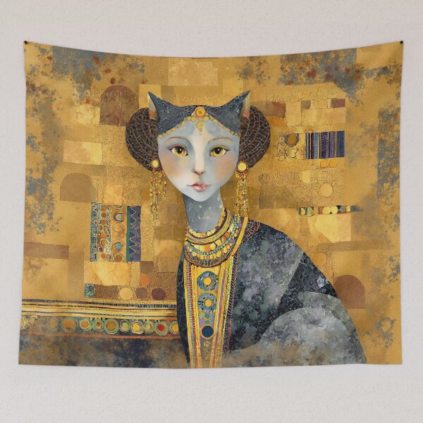 Item preview, Klimt Cat Goddess Bastet designed and sold by Vicky Brago-Mitchell®.