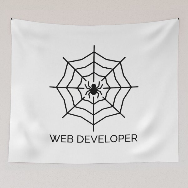 Item preview, Web Developer Spider - Funny Coding Humor Line Art designed and sold by Tamer ⭐⭐⭐⭐⭐.