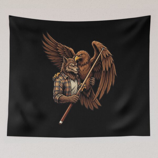 Item preview, Werewolf and Eagle play billiards designed and sold by ReneMM.