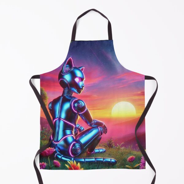 Item preview, Cyber Cat at Sunset – Futuristic Nature Scene designed and sold by Dogandesighn.