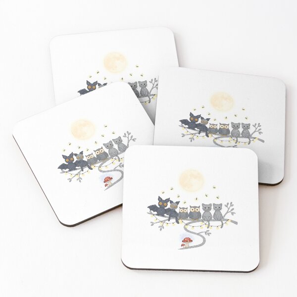 Item preview, Black Cat and Owls Night Path Illustration designed and sold by AbanoubStore.