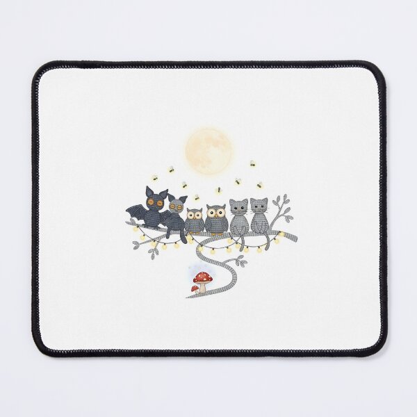 Item preview, Black Cat and Owls Night Path Illustration designed and sold by AbanoubStore.