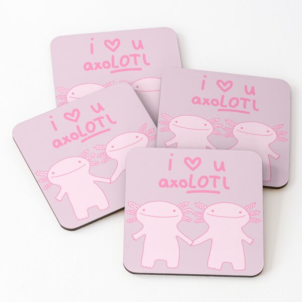 Item preview, “I ❤️ u axoLOTl” pun funny digital illustration designed and sold by Kit_Cat.Designs.
