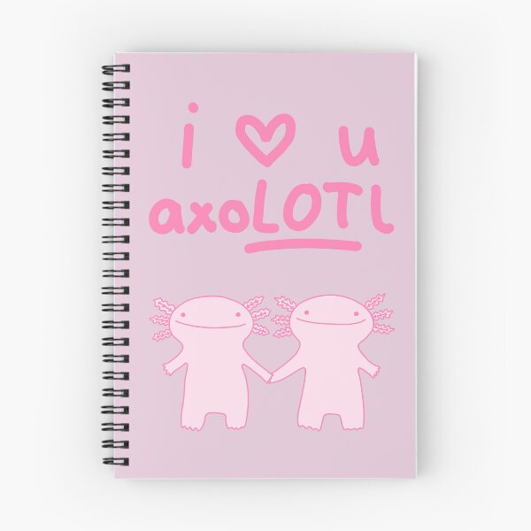 Item preview, “I ❤️ u axoLOTl” pun funny digital illustration designed and sold by Kit_Cat.Designs.