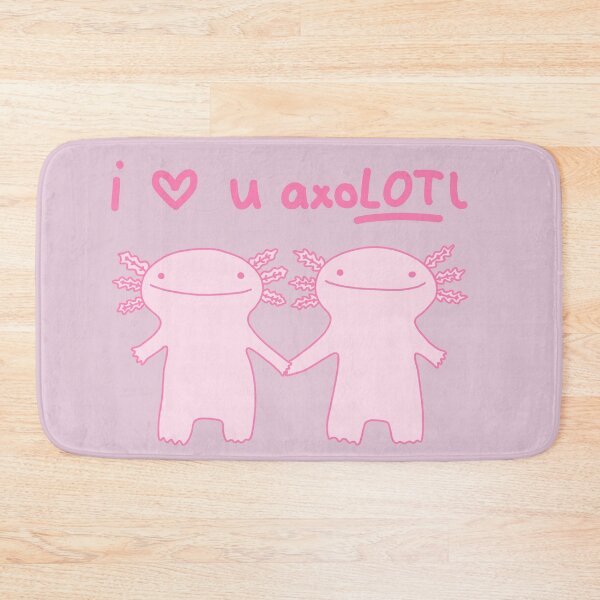Item preview, “I ❤️ u axoLOTl” pun funny digital illustration designed and sold by Kit_Cat.Designs.