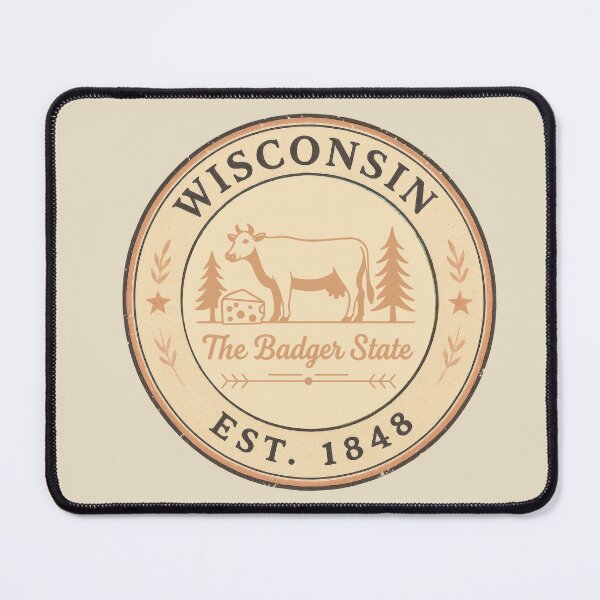 Item preview, Vintage postage stamp art of Wisconsin designed and sold by Alexaltay.