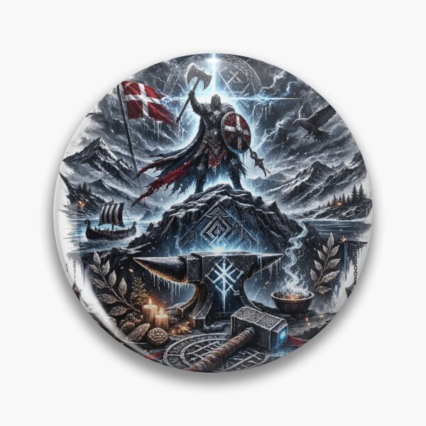 Item preview, Nordic Viking Warrior Mythology Art designed and sold by HejStudio.